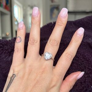 Pandora Sterling Silver 925 Heart Ring with Clear Stone